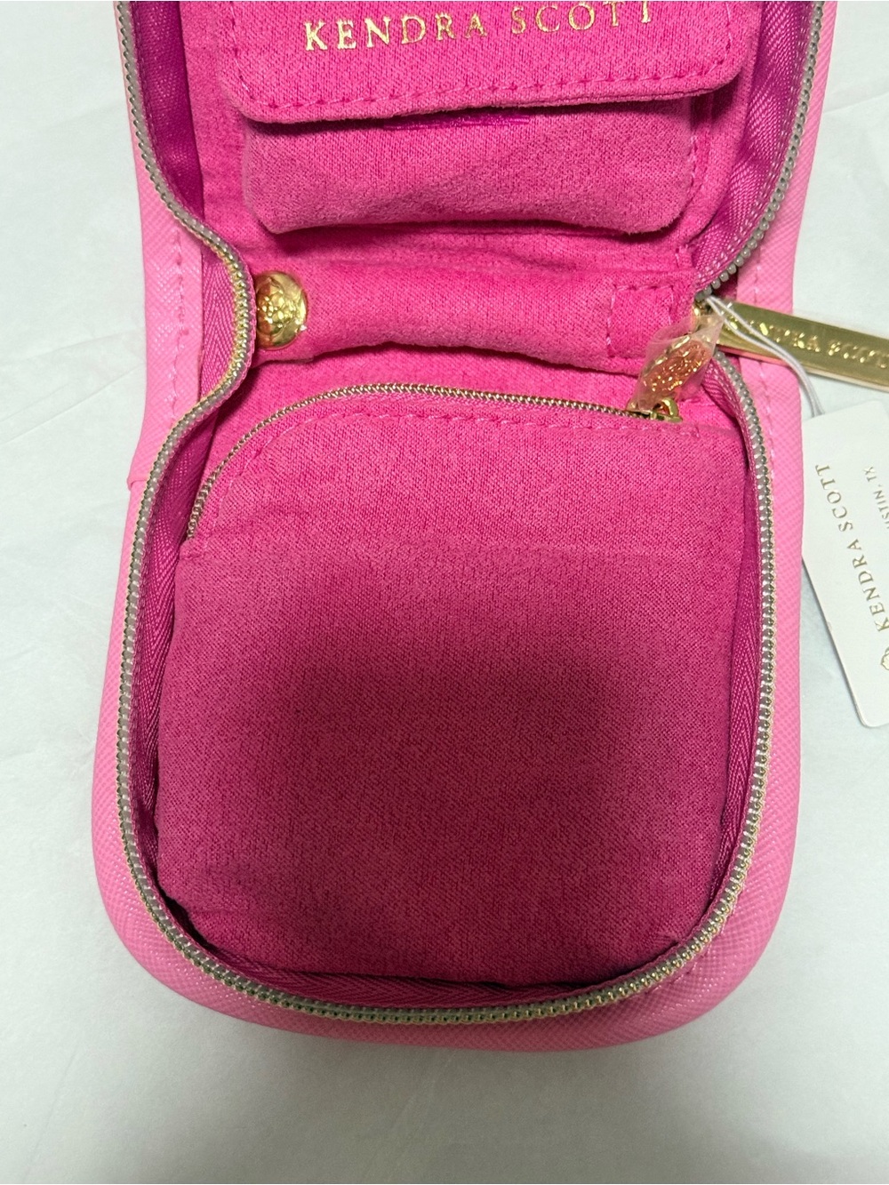 NWT Kendra Scott Travel Jewelry Wallet Pouch in Shimmer Pink - Picture 10 of 12